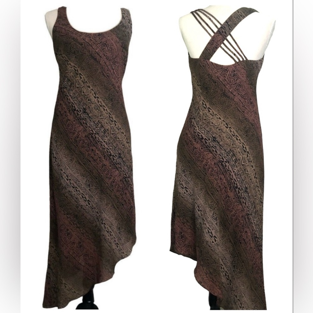 Vintage CDC Tribal Asymmetrical strappy dress Sz 6
